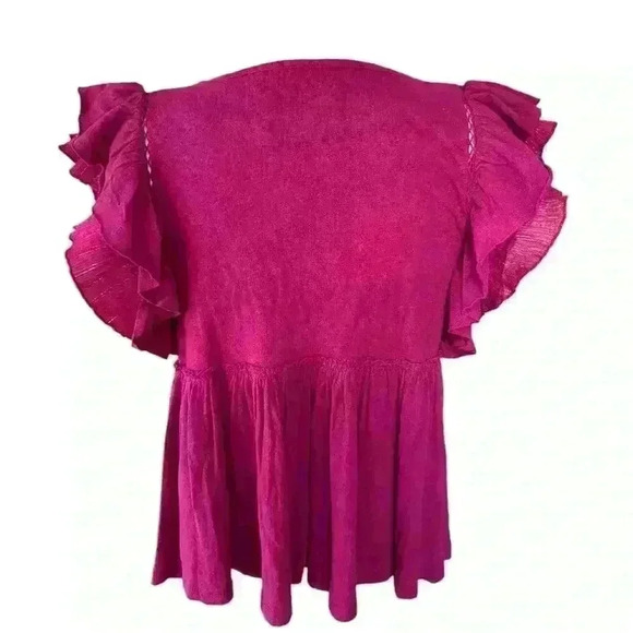 Anthropologie Caroline Ruffled Babydoll Top with Flutter Sleeve - Size XS - Picture 4 of 4